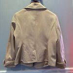Talbots Grace Fit Double Breasted Blazer Jacket Cotton Silk Khaki Tan size 8 Photo 7