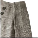 Banana Republic Women's 100% Wool Plaid Mini Skirt Brown Check Button Front 4 Photo 2