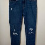 Levi's Levi Jeans Distressed Ripped Cuffed 711 Skinny Blue Denim Casual Neutral Trendy Photo 7