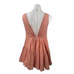 Free People Coral Sleeveless Deep V Neck Ruffle Boho Mini Swing A Line Dress S Photo 1
