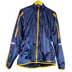 Brooks Women's Windbreaker Jacket Large Blue Vented Lightweight Run Reflective Photo 0