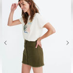 Madewell Raw-Hem A-Line Mini Skirt in Kale Photo 1