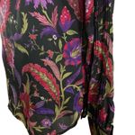 Ralph Lauren Vtg satin multicolored fairy core blouse floral print round neck S Photo 1