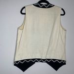 Vintage Geometric Vest Cream Black Sz 10 Lined ? Linen Photo 9