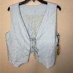 New NWT Daily drills linen tie vest size M/L Blue Size M Photo 3