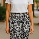 LuLaRoe Womens Skirt Sz XS Black White Cassie Pencil Stretchy Photo 0