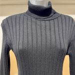 Caslon Black Ribbed Turtleneck Waffle Hem Sweater Size MP Photo 2