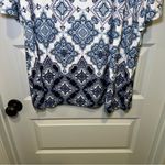 Naïf  Blue/White Print Scoop Neck 3/4 Sleeve Tunic Blouse 1X Photo 6