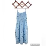 HVN Blue Lucy Strappy Cotton Ruched Dress with‎ Ice Cream Print sz 2 Blue Photo 1