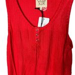 Chaser Chase Evereve Tomato Waffle Snap Henley Knit Henley Tank Top Size X Small Photo 1