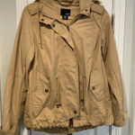 a.n.a NWT  Size S Khaki Tan Zip Up Adjustable Utility Jacket Removable Fur Hood Photo 0