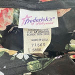 Frederick's of Hollywood Vintage Fredrick’s of Hollywood Floral Crop Tie Top Sheer Black Size Small USA Photo 6