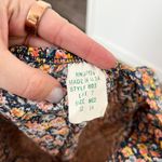 [Vintage] 70s Deadstock Floral Print Ruffle Hem Midi Shift Dress Size Medium M Blue Photo 9