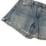 Cosmic Blue Love (26) Cuffed Distressed Cut Off Hem Light Wash Jean Shorts Photo 2