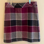 Talbots  Dark Academia Wool Tartan Plaid Lined Plum Purple Black Grey Skirt 10 Photo 0