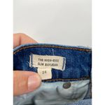 Madewell  Blue Denim Ripped Knee Raw Hem Distressed High Rise Boyfriend Jeans Photo 5