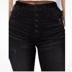 Celebrity Pink Button Fly Black Distressed Jeans Size 9 Photo 2