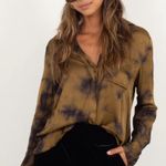 Young Fabulous and Broke Susan Tie Dye Satin Button Up Shirt Photo 11