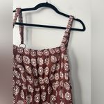 Urban Outfitters  Ecote Lovas Linen Strappy-Back Brown‎ Patterned Jumpsuit Large Photo 5