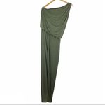 Tata Jolie Green One Shoulder Wide Leg Jumpsuit Size L Photo 3