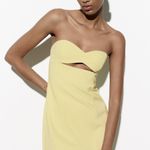 ZARA Bodycon Strapless Mini Lemon Party Coctail Shower Bridal 🍋Dress Photo 13