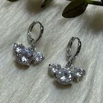 Dazzling Mickey shape Silver Crystal Drop Earrings Photo 3