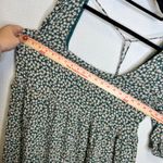 American Eagle  Floral Print Green Square Neck Tie Back Mini Dress XL Photo 5