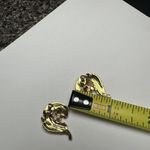 Avon Gold Tone Metal Feather Clear Rhinestone Pierced Stud Earrings Photo 8