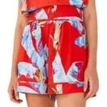 Farm Rio Women’s Sweet Jungle High Waist Linen Shorts-Ananas Red sz small NWT Photo 2