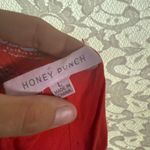 Honey Punch Red pink green Paisley rose print drawstring Shorts L / M euc Photo 5