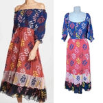 Carolina K Alexa Dress‎ Multicolor Foliage Print Size XS Red Photo 1