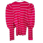 C/MEO COLLECTIVE  Pink And White‎ Striped Puff Sleeve Sweater Photo 2