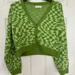 LA Hearts Green Checkered Sweater Photo 0