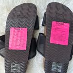 Torrid Dual Buckle Black and Tan Sandals , Mesh Double Buckle Slide Photo 1