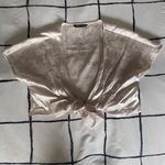 SheIn Tie Flower Shimmery Top Photo 4