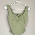 NWT Trendy Queen Green Ruched Cropped Tank Top Size XS Photo 0