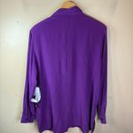 Diane Gilman NWT Vintage  1X Silk Purple Button‎ Down Blouse Office Career Wear Photo 5