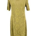 Gudrun Sjödén Open Knit Floral Dress Green Short Sleeve Scoop Neck Size Medium Photo 0