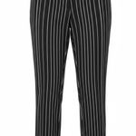 Alice + Olivia Black White Pinstripe Cropped Pants Trousers Size 6 Photo 0