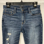 Abercrombie & Fitch Abercrombie Harper Ankle Distressed Skinny Jeans Dark Wash 26 Short Cut Off Hem Photo 3