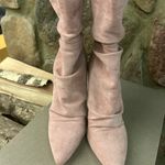Boots Chic Blush Suede Heeled Boots 6 1/2 Clean Great Shape Miss Lola Pink Size 6.5 Photo 5