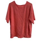 Cato Woman Button Front Knit Top Short Sleeve V Neck Coral Pink 22/24W Photo 5