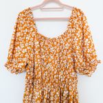Hayden Milkmaid Floral Mini Dress Yellow Size1XL Cottagecore Prairie Summer Photo 3