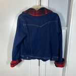 Faherty‎ Andie Denim Jacket Red Plaid Shearling Sherpa Lined size large Gorpcore Blue Photo 6
