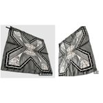 Vintage Neck Scarf Silver Black Floral Art Deco Hand Rolled Hem Korea Co… Photo 8