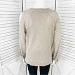 INC  International Concepts Metallic Split Sleeve Pullover Sweater Tan Small Photo 5