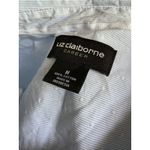 Liz Claiborne  Womens‎ Blouse Size M Light Blue Pinstripe Swiss Dot Short Sleeve Photo 7