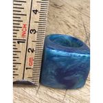 None Square Blue Resin size 8 Statement Ring In Gift Box Photo 6