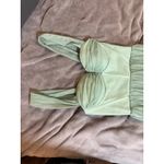 Lulus NWOT XXS Stunning Personality Sage Green Mesh Off-the-Shoulder
Maxi Dress Photo 3