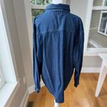 Vintage New Direction Pink Floral Embroidered Blue Denim Jean Shirt Size XL Photo 5